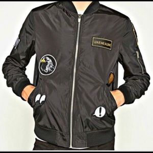 ZARA MAN black patch bomber jacket size S